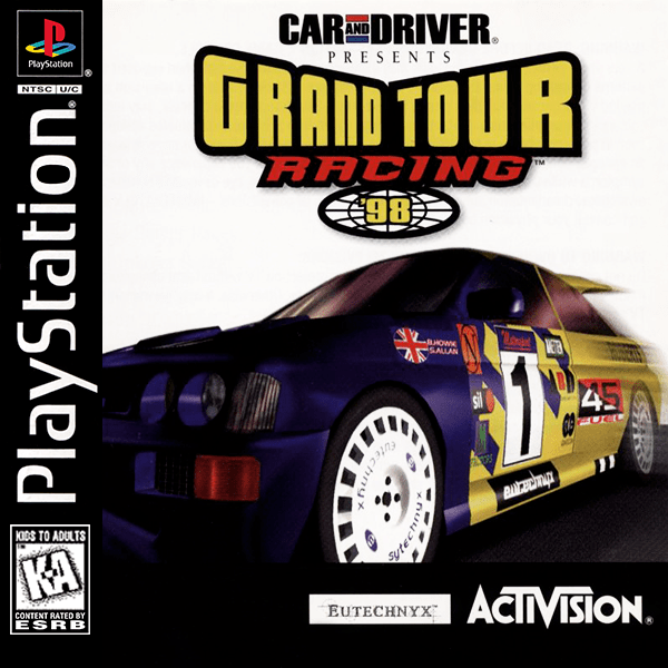 Car and Driver Presents Grand Tour Racing 98 box art for Playstation